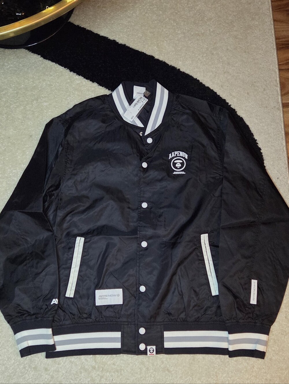 AAPE BY A BATHING APE SATIN VARSITY JACKET
